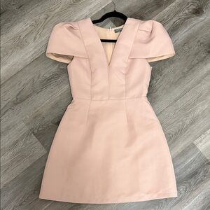 Elegant Pink Cap Sleeve Dress